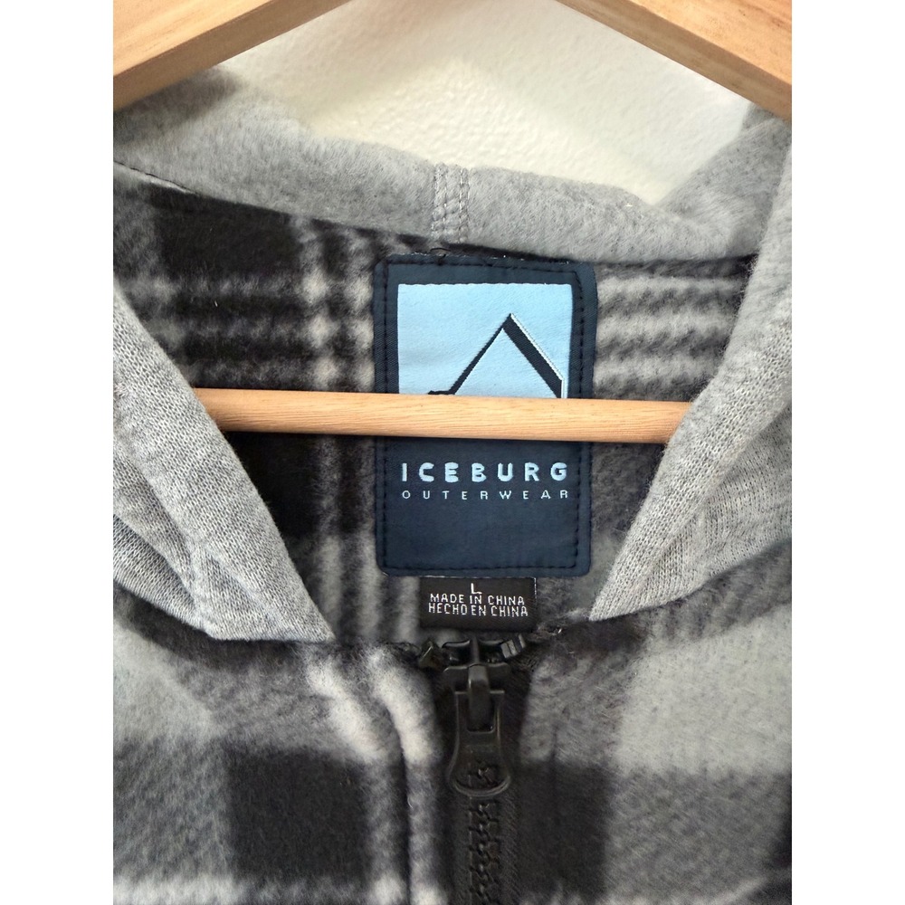 Iceburg Outerwear Flannel Fleece Zip-Up Jacket – Gray – Men's Large - Picture 2 of 3